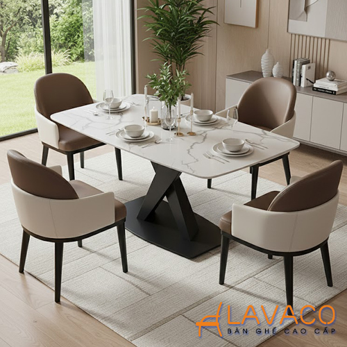 Bộ bàn ăn mặt đá chân sắt 4 ghế Bo-ban-an-mat-da-chan-sat-4-ghe