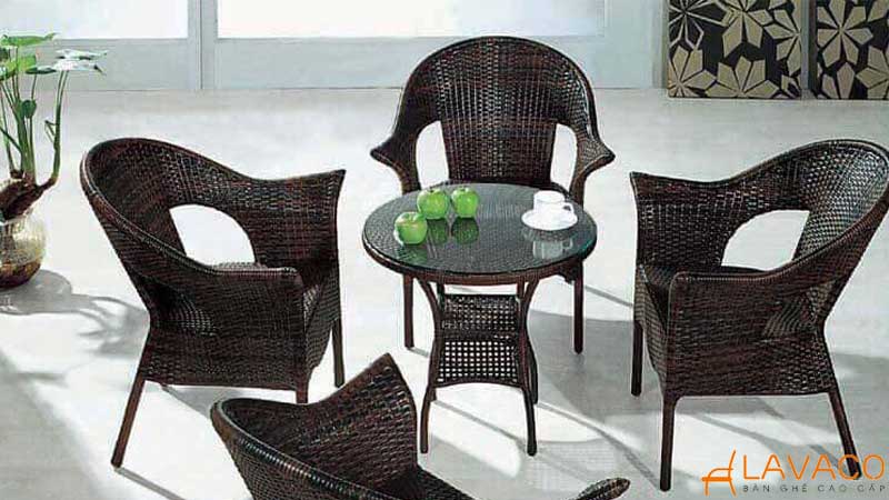 TOP 15 mẫu bàn ghế cafe nhựa giả mây đẹp nhất hiện nay