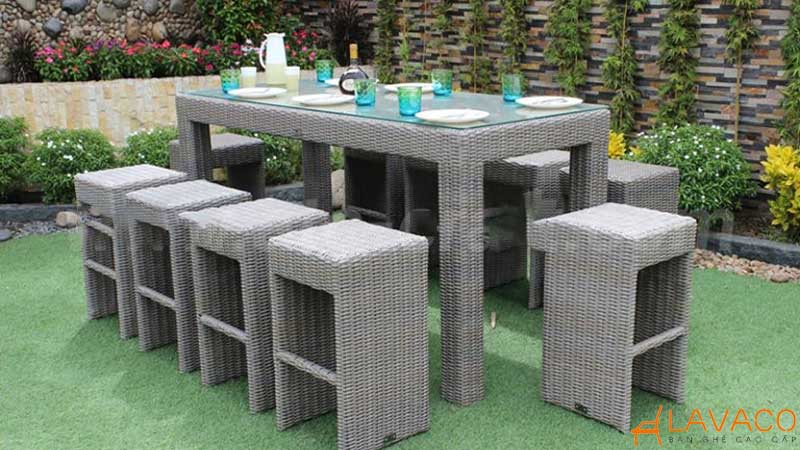 TOP 15 mẫu bàn ghế cafe nhựa giả mây đẹp nhất hiện nay