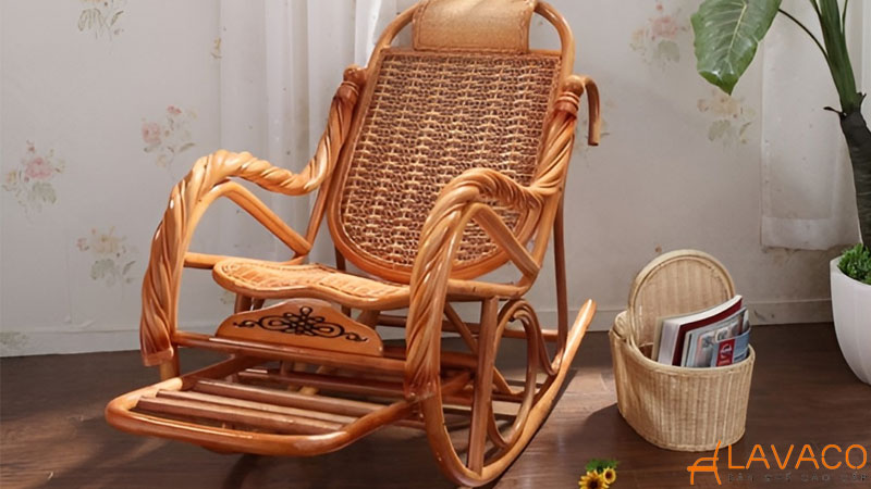 Ghế dài mây nhựa bập bênh thư giãn