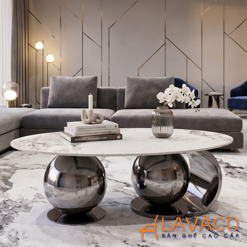 Bàn trà sofa mặt đá oval chân inox Ban-tra-sofa-mat-da-oval-chan-inox