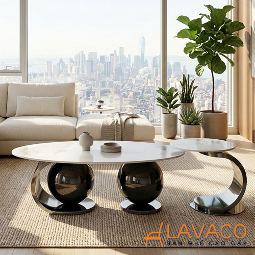 Bộ bàn sofa đôi mặt đá chân inox cao cấp Bo-ban-sofa-doi-mat-da-chan-inox-cao-cap
