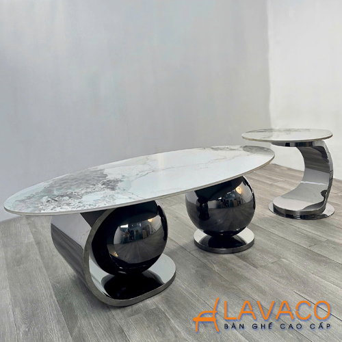 Bộ bàn trà sofa mặt đá chân inox cao cấp Bo-ban-tra-sofa-mat-da-chan-inox-cao-cap
