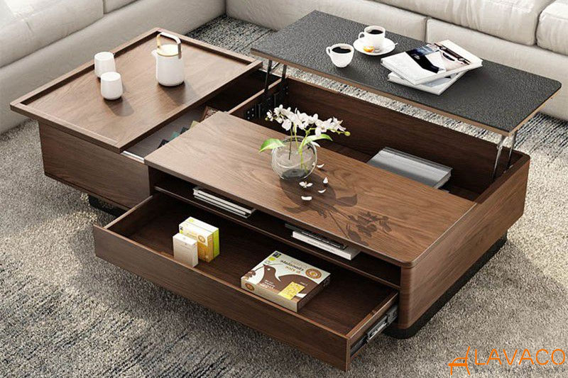 Mẫu bàn trà cho căn hộ thường xuyên tiếp khách.