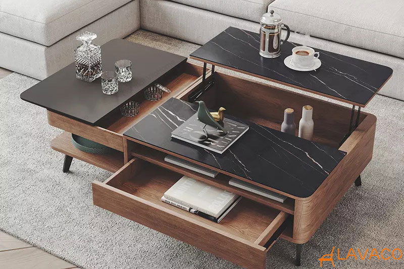 Mẫu bàn trà cho căn hộ thường xuyên tiếp khách.