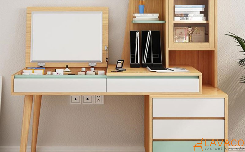 Bàn làm việc kiêm bàn trang điểm nhỏ gọn