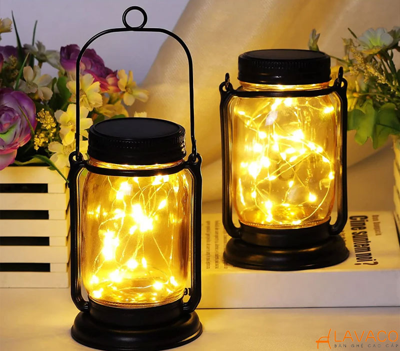 Đèn decor từ lọ thủy tinh