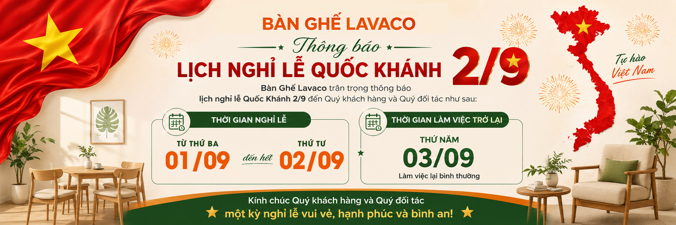 Thông báo nghỉ lễ 2/9