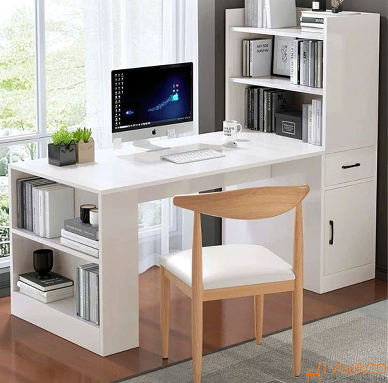 Bàn học thông minh tích hợp kệ sách