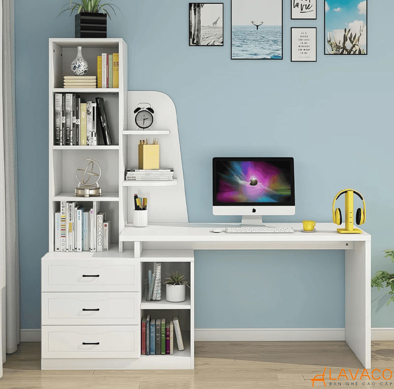 Bàn học thông minh tích hợp kệ sách