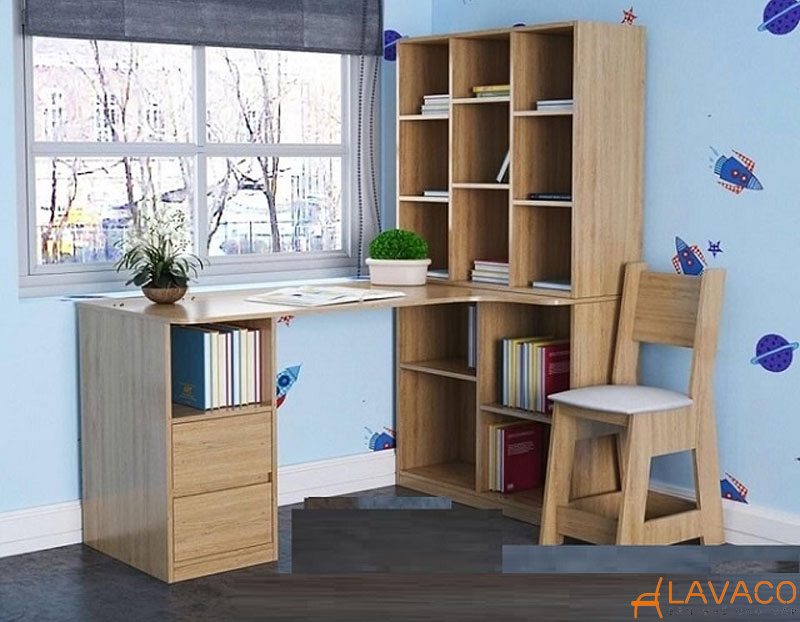 Bàn học kèm tủ sách