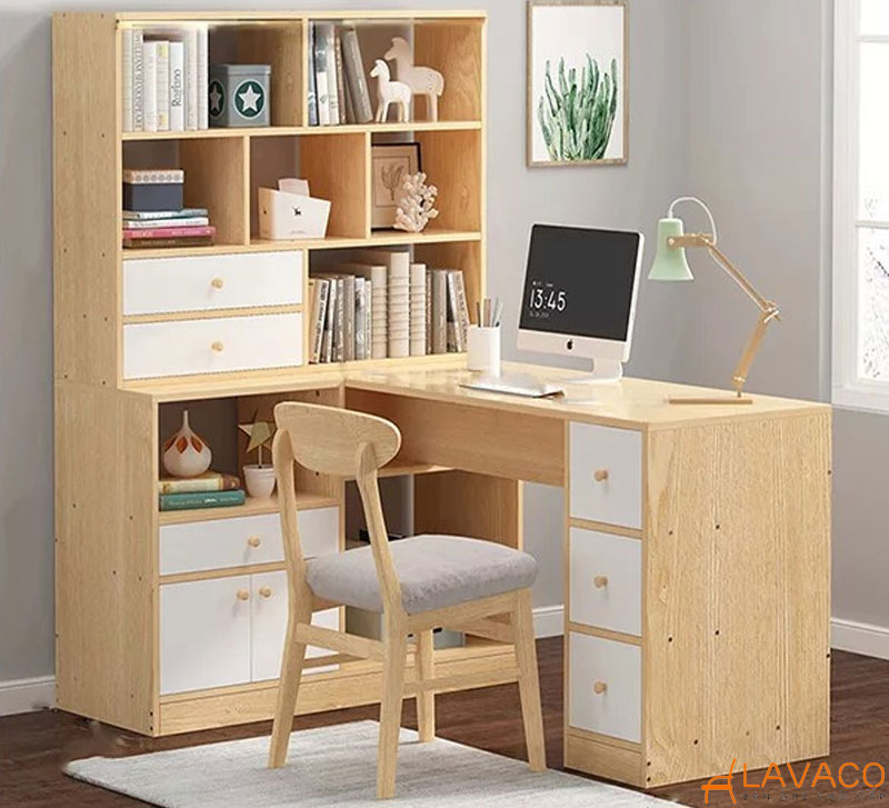 Bàn học kèm tủ sách