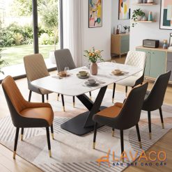 Bộ bàn ghế ăn nhập khẩu 6 ghế mặt đá- Mã: T179-1-6x2559