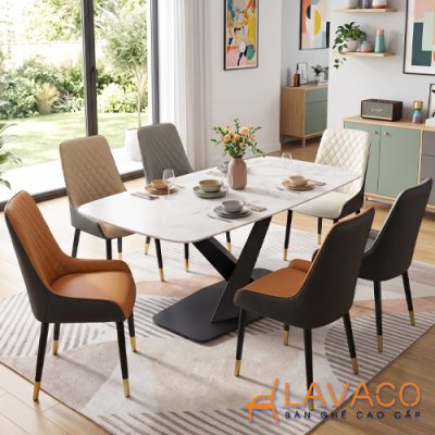 Bộ bàn ghế ăn nhập khẩu 6 ghế mặt đá- Mã: T179-1-6x2559