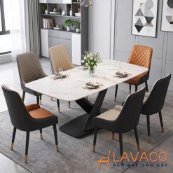Bộ bàn ghế ăn nhập khẩu 6 ghế mặt đá- Mã: T179-1-6x2559