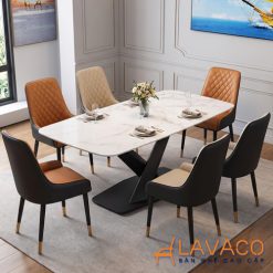 Bộ bàn ghế ăn nhập khẩu 6 ghế mặt đá- Mã: T179-1-6x2559