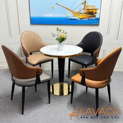 Ghế ăn nệm da chân sắt cao cấp- Mã: 2560