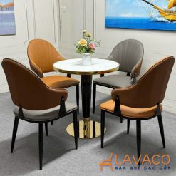 Ghế ăn nệm da chân sắt cao cấp- Mã: 2560