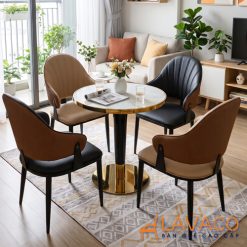 Ghế ăn nệm da chân sắt cao cấp- Mã: 2560