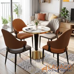 Ghế ăn nệm da chân sắt cao cấp- Mã: 2560