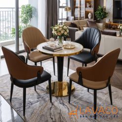 Ghế ăn nệm da chân sắt cao cấp- Mã: 2560