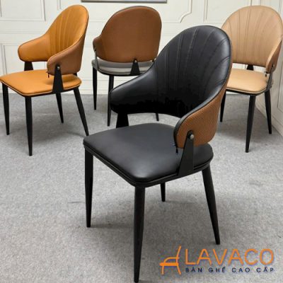 Ghế ăn nệm da chân sắt cao cấp- Mã: 2560
