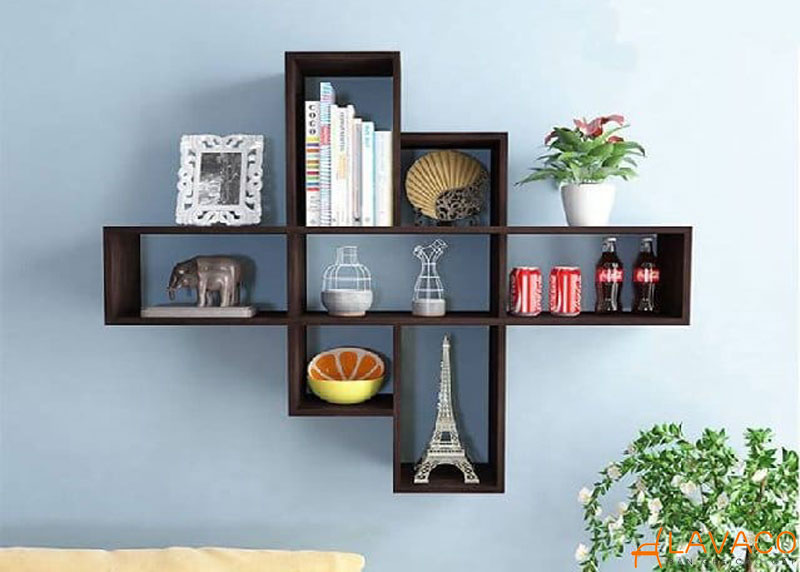 Kệ sách treo tường giấu chân, hạn chế lộ vít