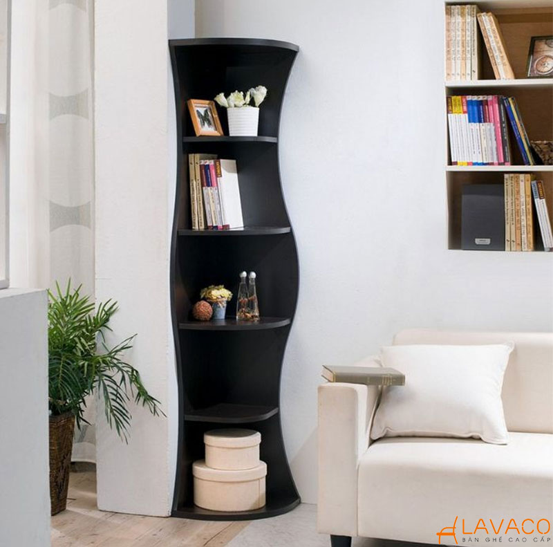 Kệ gỗ góc tường đẹp dáng đứng nhiều tầng