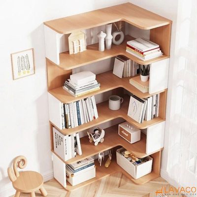Kệ gỗ góc tường đẹp dáng đứng nhiều tầng