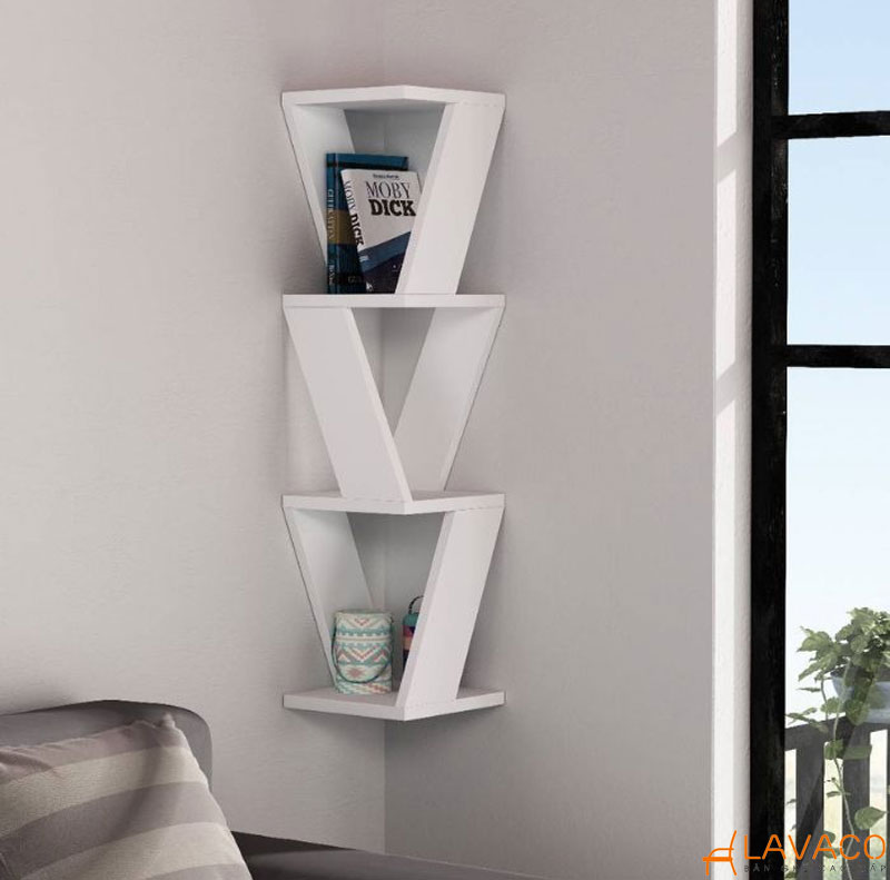 Mẫu kệ góc tường đẹp dạng treo tường.