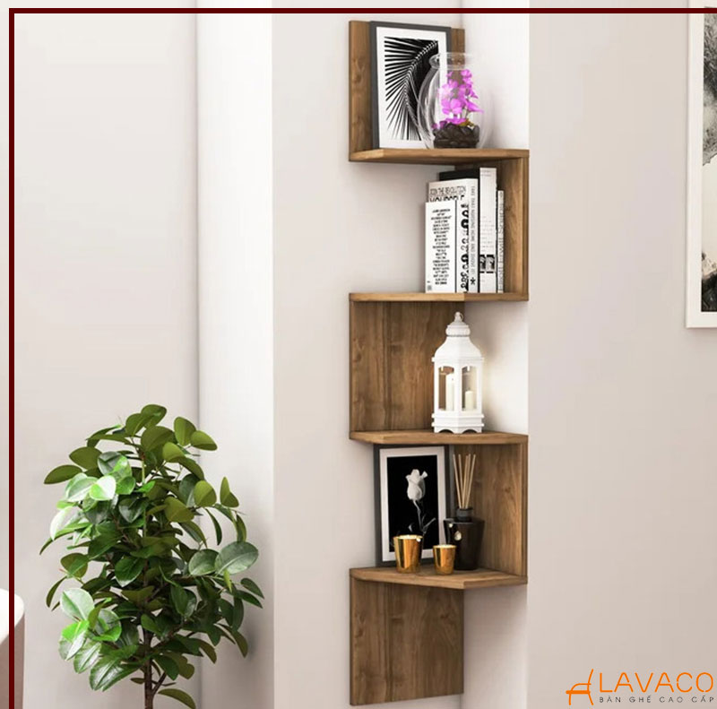 Mẫu kệ góc tường đẹp dạng treo tường