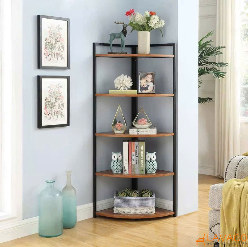 Kệ góc tường bằng kim loại hoặc khung sắt sơn tĩnh điện