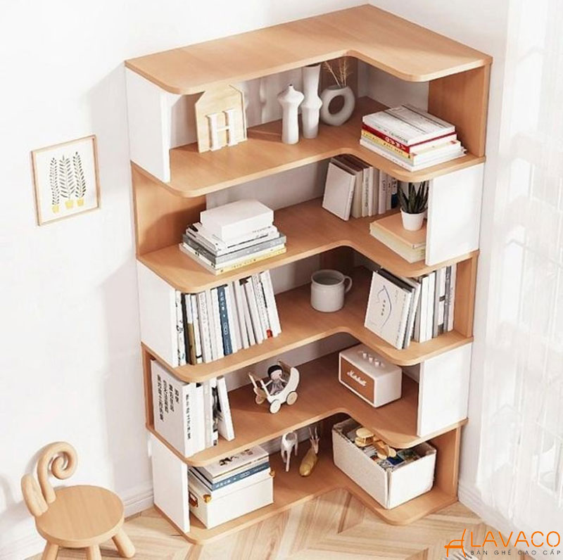 Kệ góc tường bằng gỗ (gỗ tự nhiên và gỗ công nghiệp)