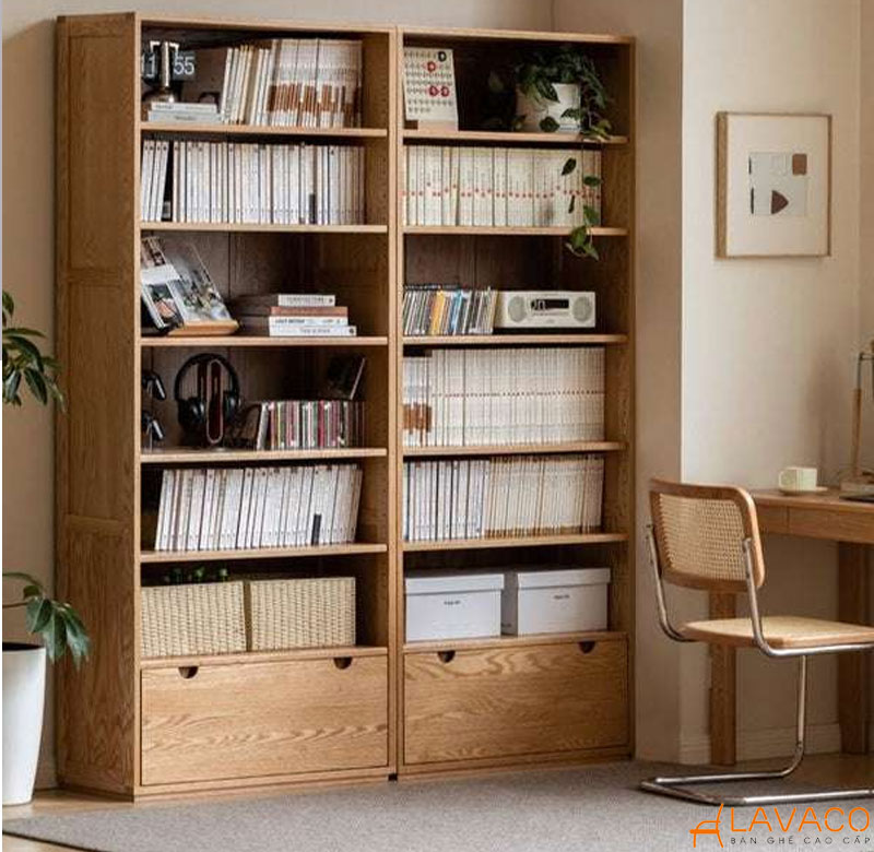 Kệ sách gỗ tự nhiên