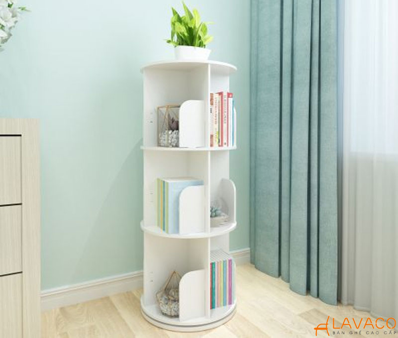 Kệ sách xoay hình trụ tròn