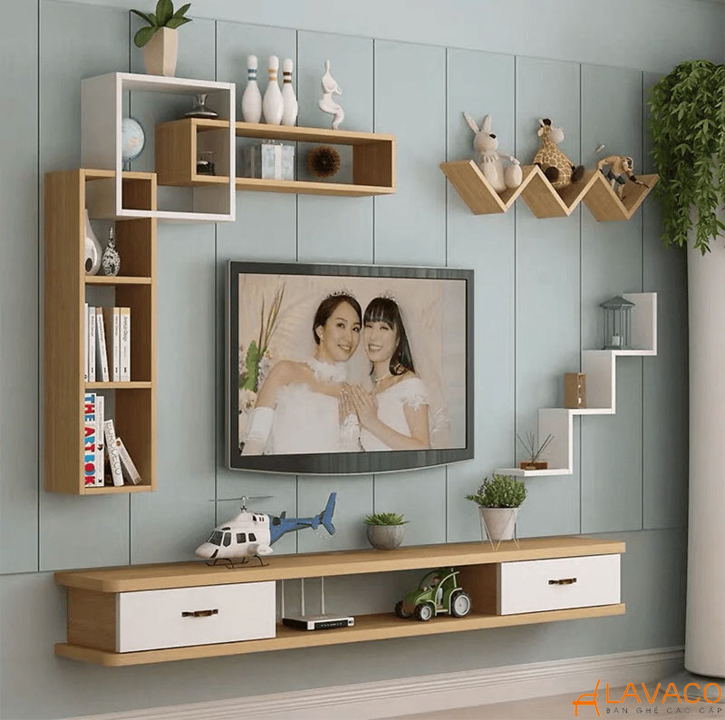 Kệ treo tường thông minh cho phòng khách