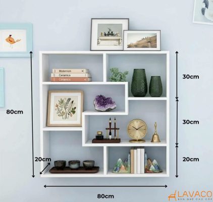 Kích thước kệ sách treo tường (giá sách treo tường)