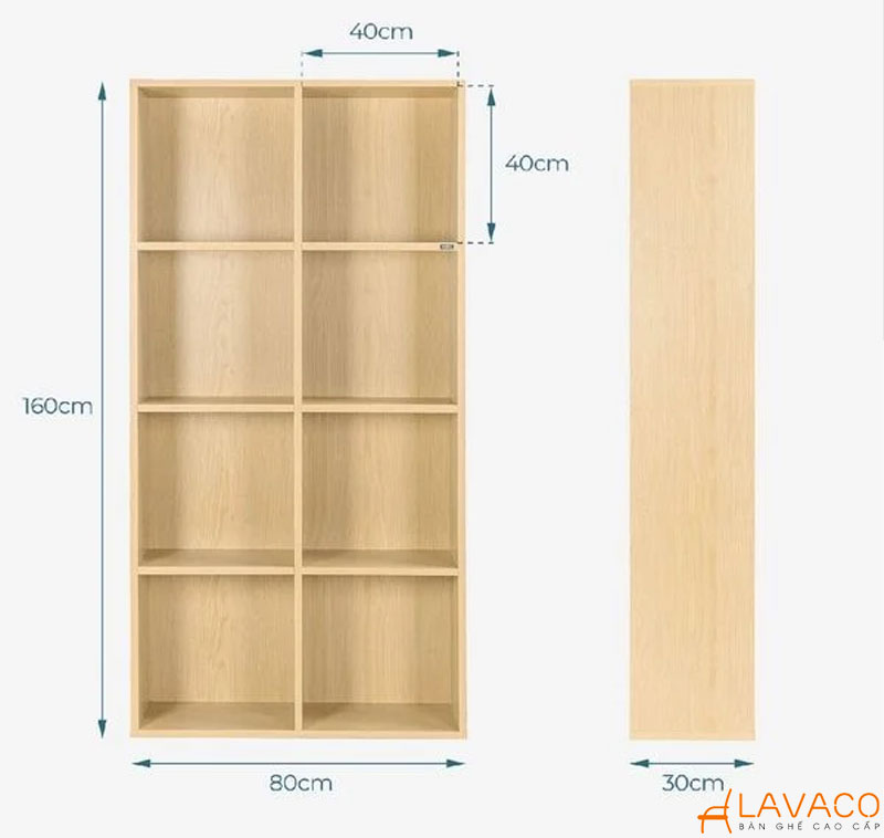 Kích thước kệ sách đứng (kệ sàn)