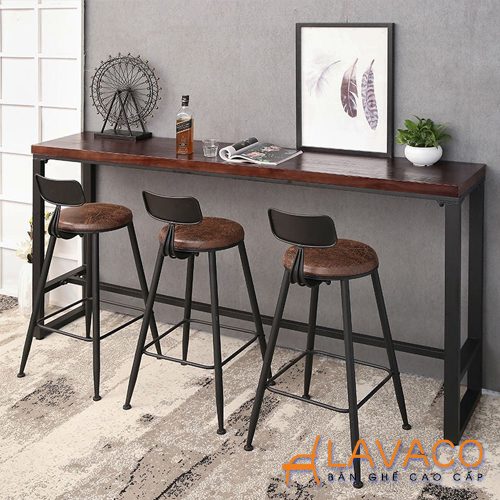 Ghế quầy bar chân sắt mặt ngồi bọc nệm mã 438A tại Lavaco