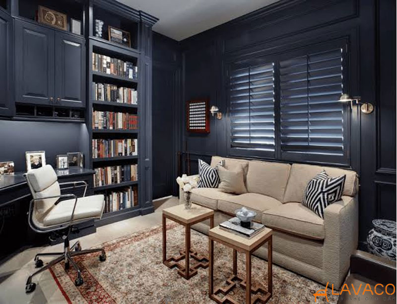 Decor kệ sách phòng khách theo phong cách Vintage/Rustic