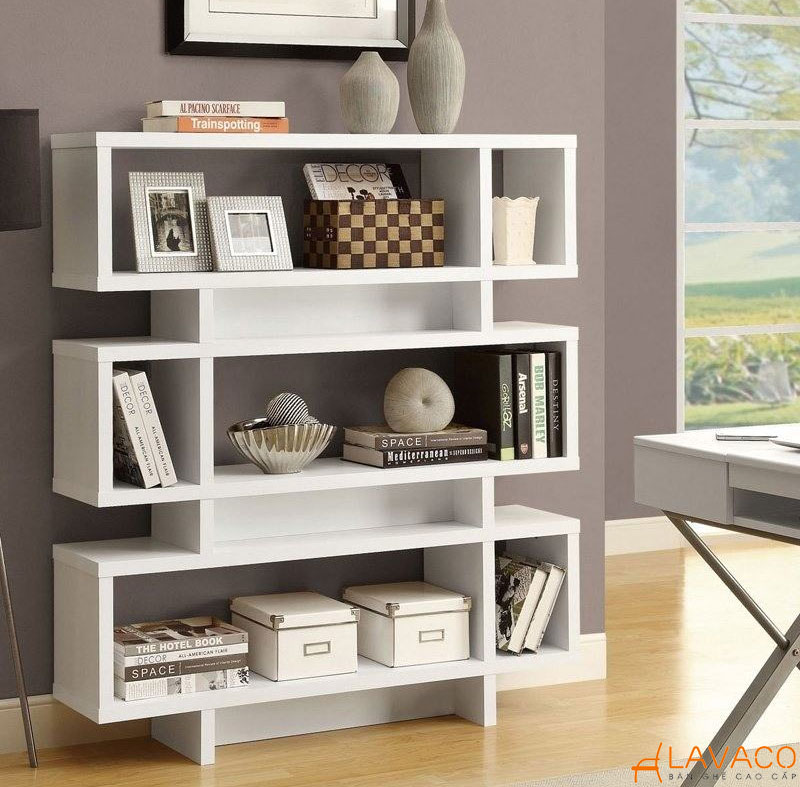 Decor kệ sách phòng khách theo phong cách Hiện đại (Modern)